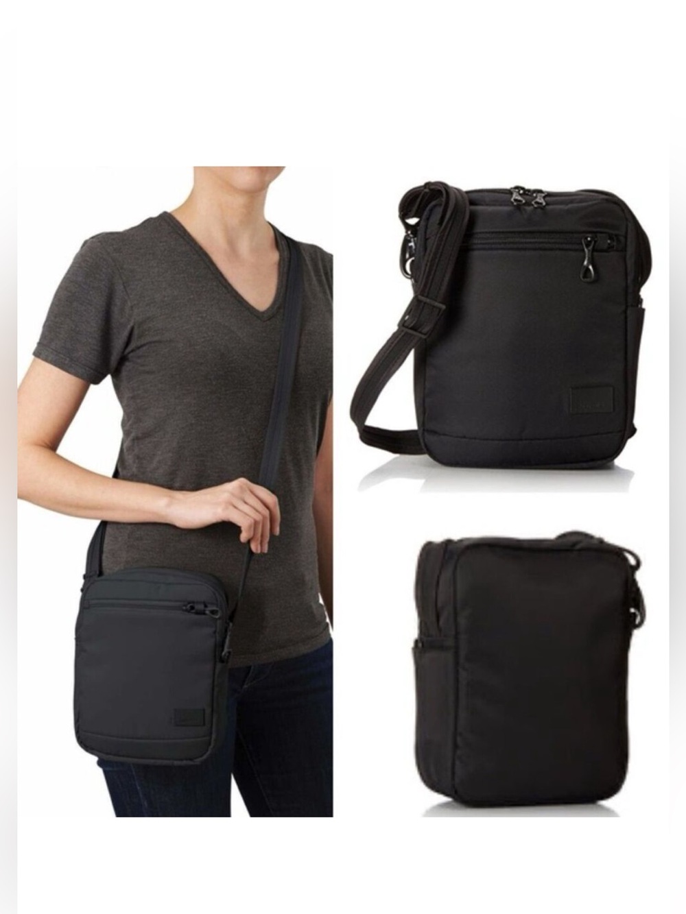 PacSafe Citysafe CS50 Anti Theft Black Crossbody Bag